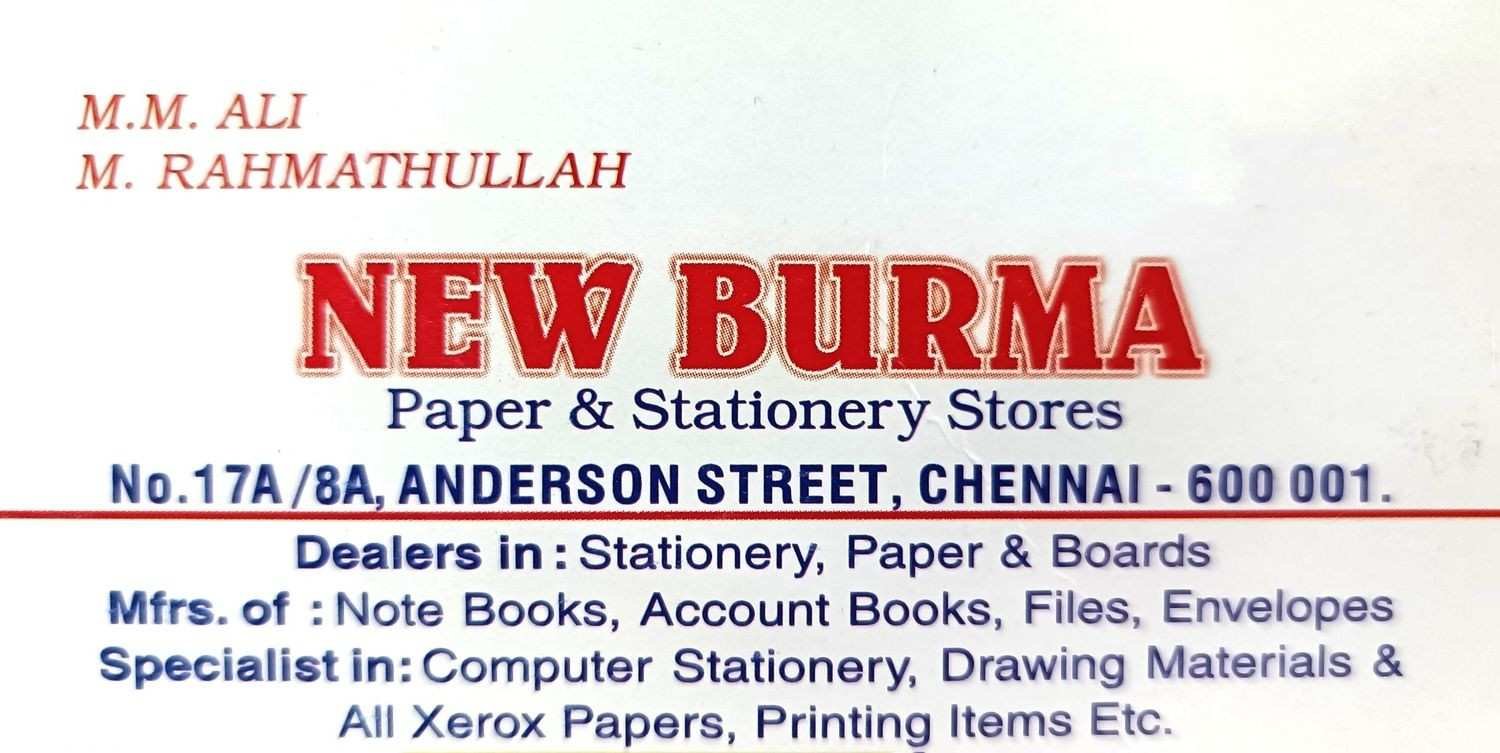 New Burma Paper & Stationery Stores